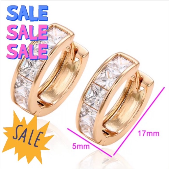 Jewelry - 18K Yellow Gold Plated White Earrings
